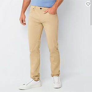 Stylus Men's 5 Pocket‎ Pant Stretch Slim Fit Size 36" x 32" Gold Dust msrp $60